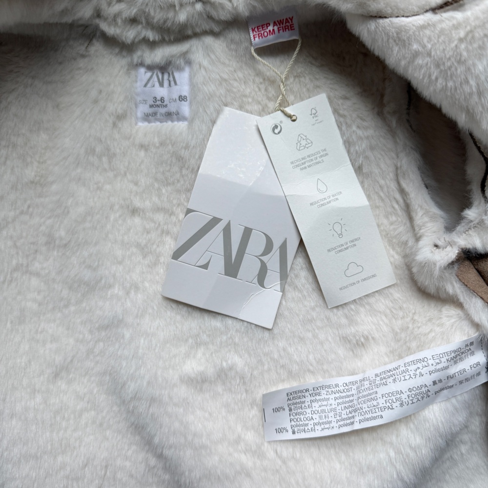 Zara Tan Baby Jacket | Size 3-6 Mo | NWT - Picture 5 of 6
